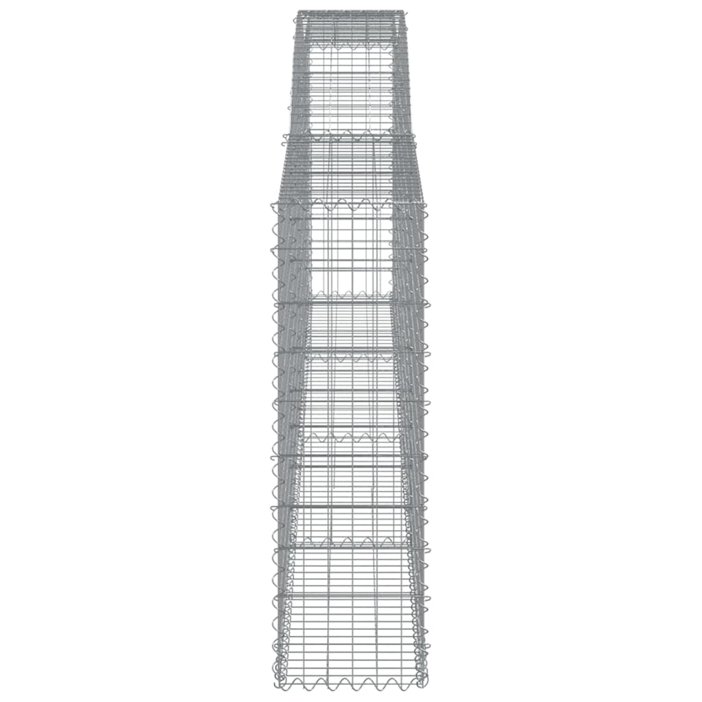 vidaXL Kosze gabionowe, 2 szt, 400x30x100/120 cm, galwanizowane żelazo