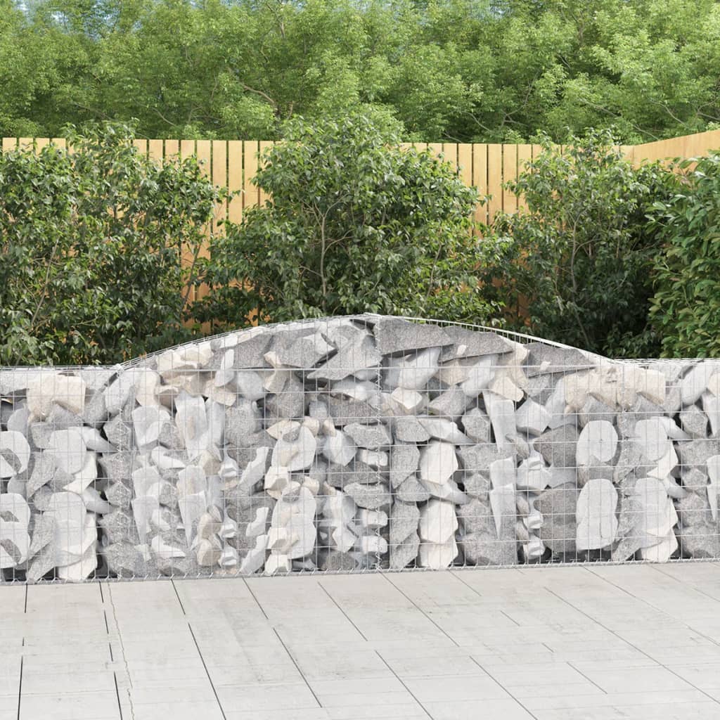 vidaXL Kosze gabionowe, 4 szt, 400x30x100/120 cm, galwanizowane żelazo