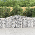 vidaXL Kosze gabionowe, 7 szt, 400x30x100/120 cm, galwanizowane żelazo
