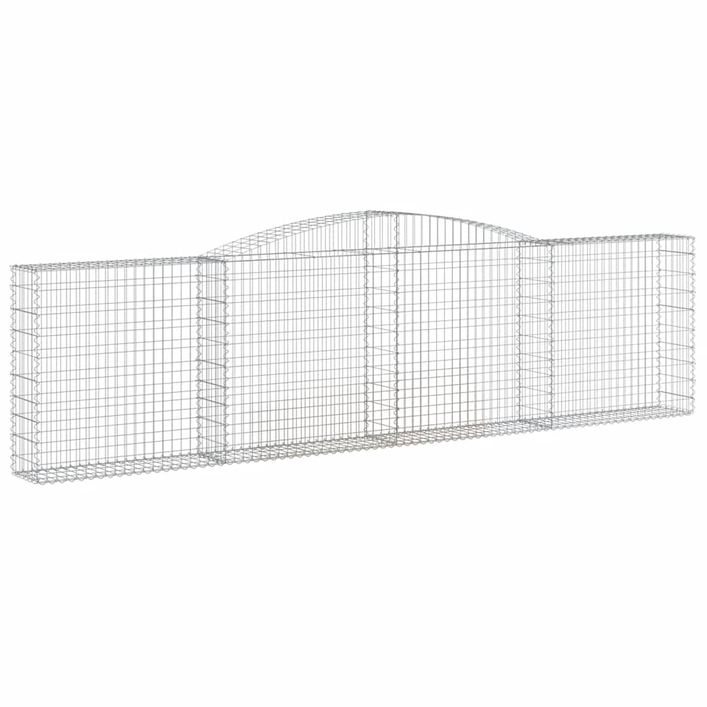 vidaXL Kosze gabionowe, 8 szt, 400x30x100/120 cm, galwanizowane żelazo