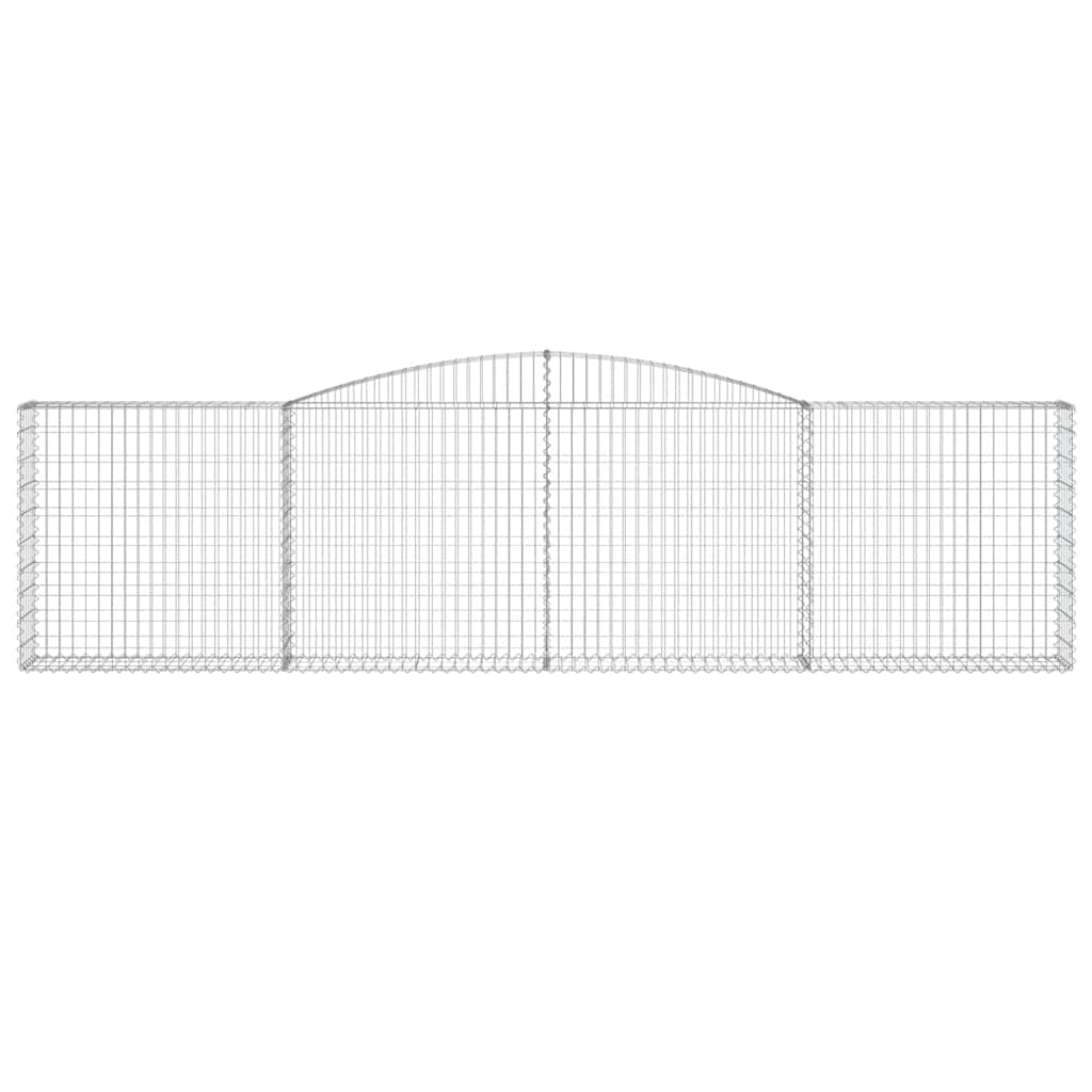 vidaXL Kosze gabionowe, 8 szt, 400x30x100/120 cm, galwanizowane żelazo