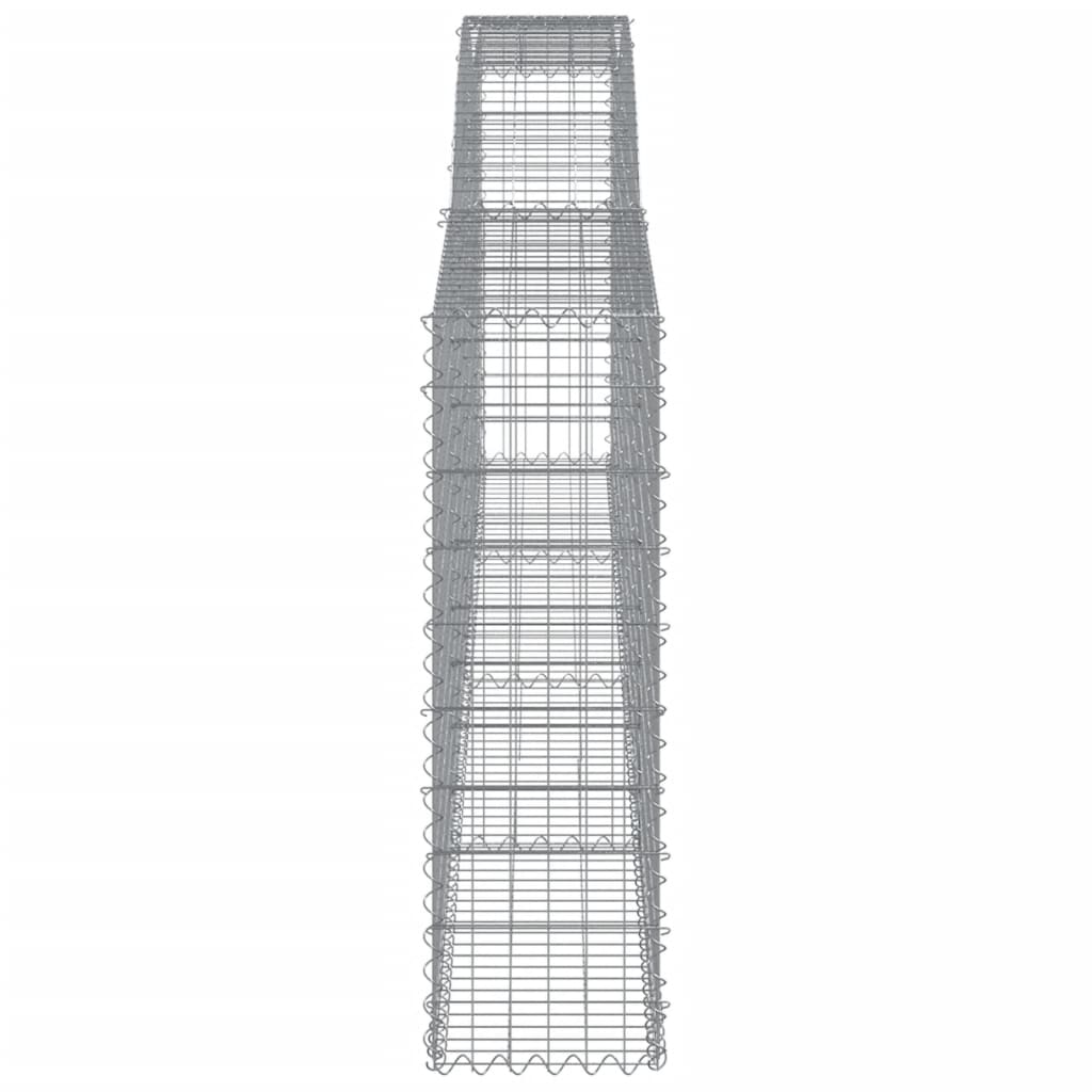 vidaXL Kosze gabionowe, 9 szt, 400x30x100/120 cm, galwanizowane żelazo