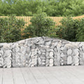 vidaXL Kosze gabionowe, 9 szt, 400x30x100/120 cm, galwanizowane żelazo