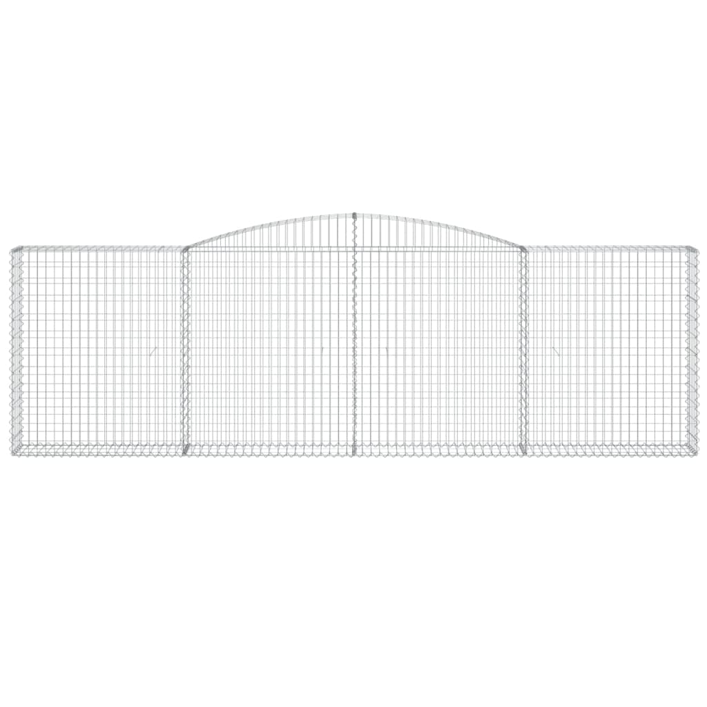 vidaXL Kosze gabionowe, 2 szt, 400x30x120/140 cm, galwanizowane żelazo