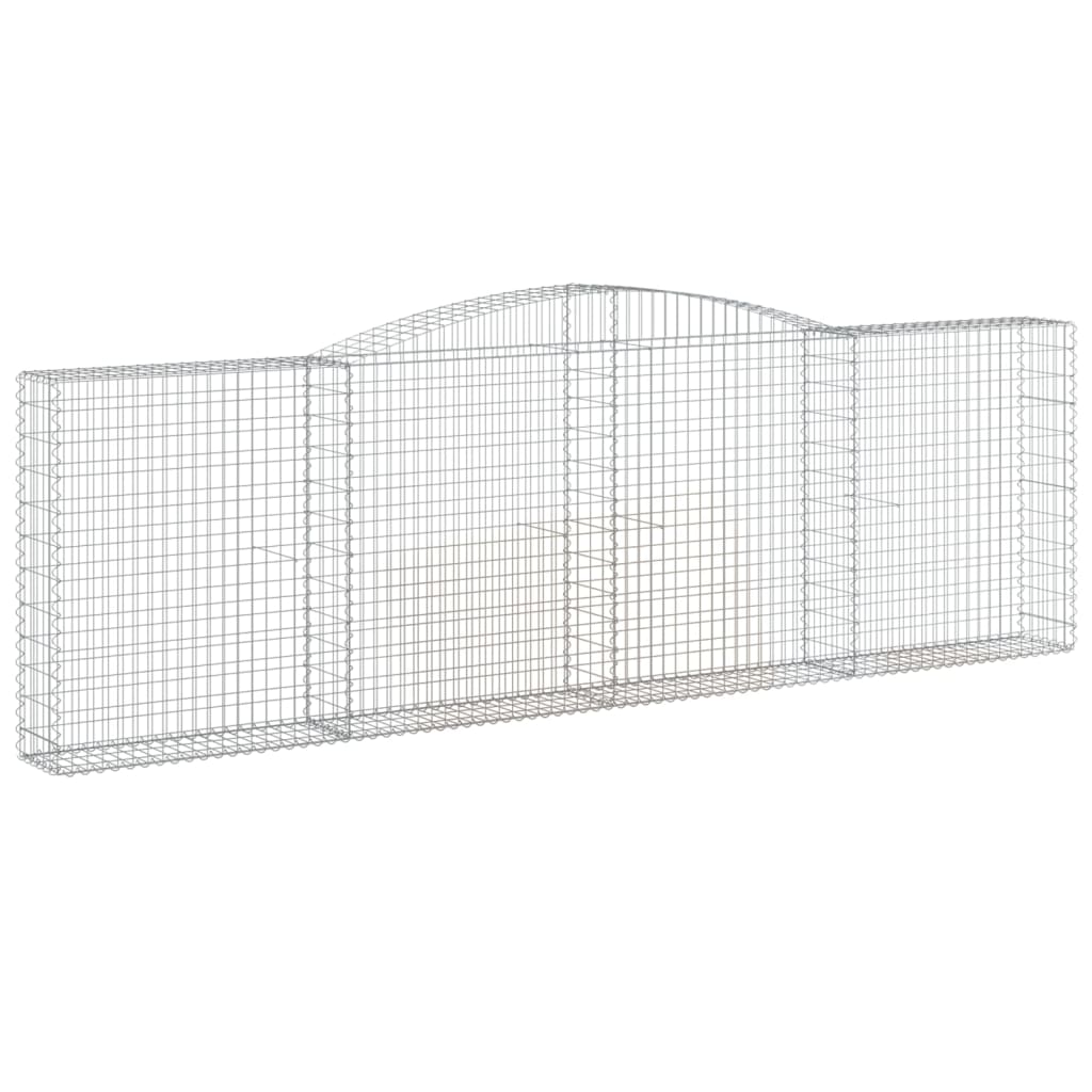 vidaXL Kosze gabionowe, 5 szt, 400x30x120/140 cm, galwanizowane żelazo