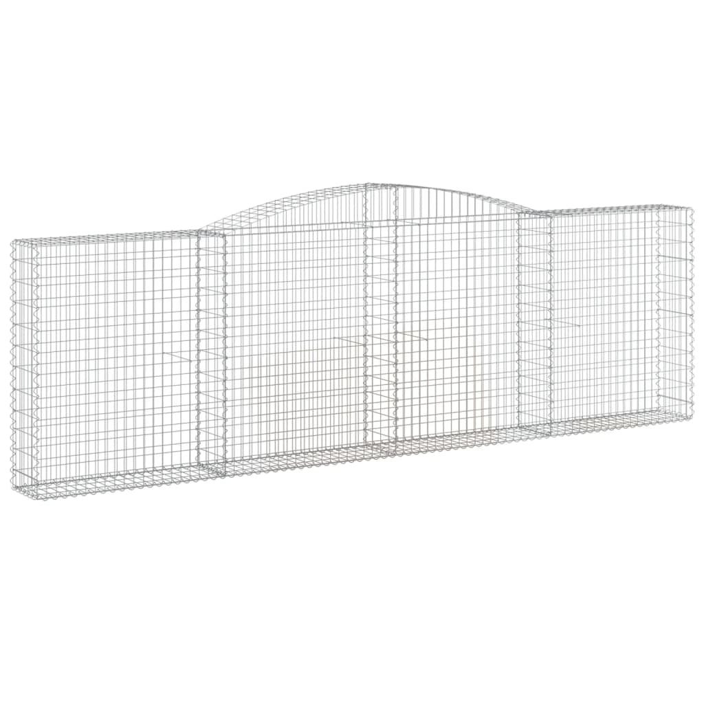 vidaXL Kosze gabionowe, 8 szt, 400x30x120/140 cm, galwanizowane żelazo