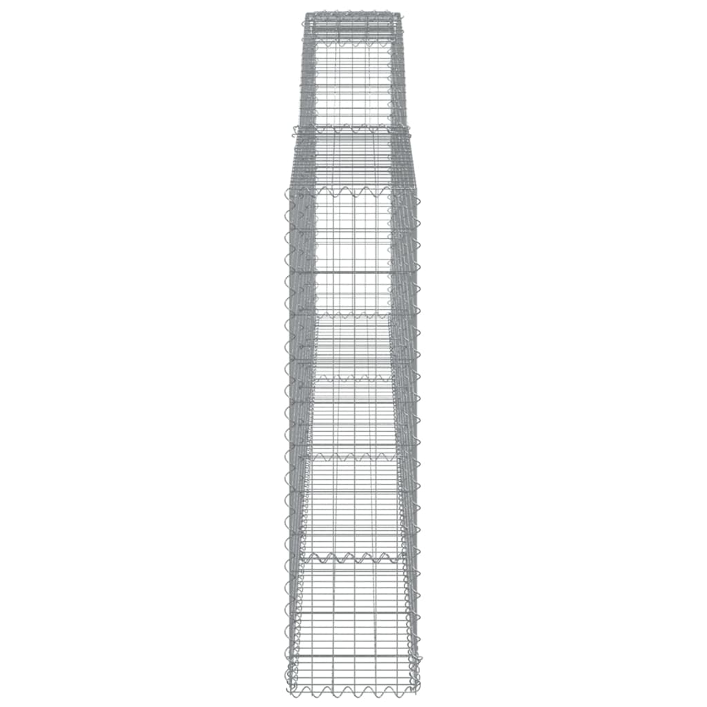 vidaXL Kosze gabionowe, 8 szt, 400x30x120/140 cm, galwanizowane żelazo
