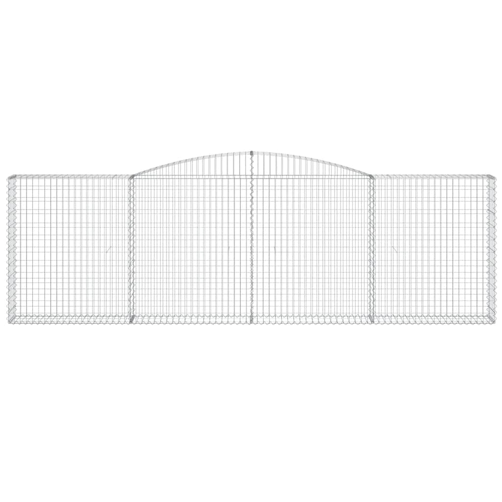 vidaXL Kosze gabionowe, 9 szt, 400x30x120/140 cm, galwanizowane żelazo