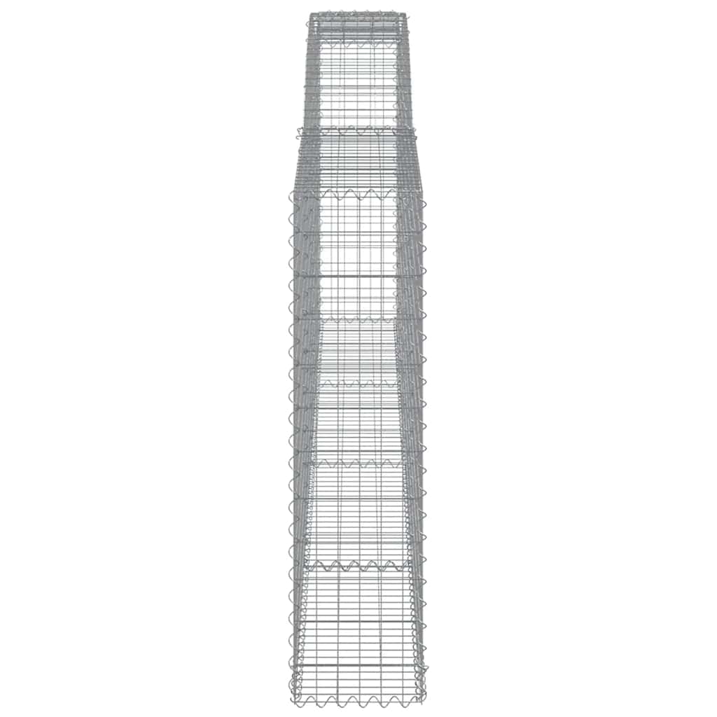 vidaXL Kosze gabionowe, 9 szt, 400x30x120/140 cm, galwanizowane żelazo