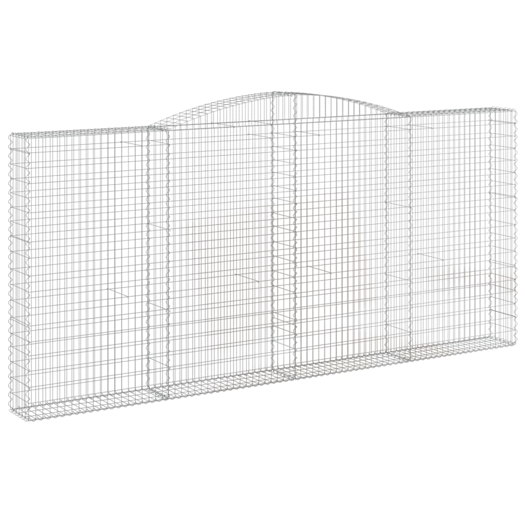 vidaXL Kosze gabionowe, 2 szt, 400x30x180/200 cm, galwanizowane żelazo