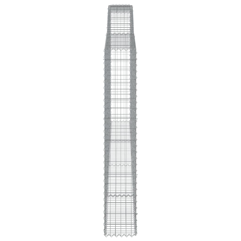 vidaXL Kosze gabionowe, 2 szt, 400x30x180/200 cm, galwanizowane żelazo