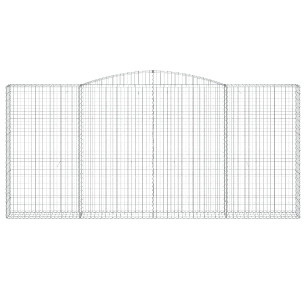 vidaXL Kosze gabionowe, 4 szt, 400x30x180/200 cm, galwanizowane żelazo