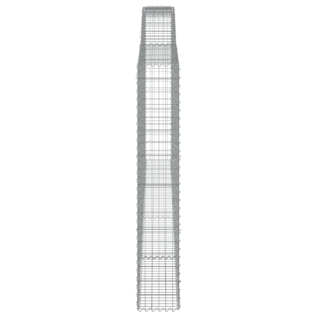 vidaXL Kosze gabionowe, 4 szt, 400x30x180/200 cm, galwanizowane żelazo
