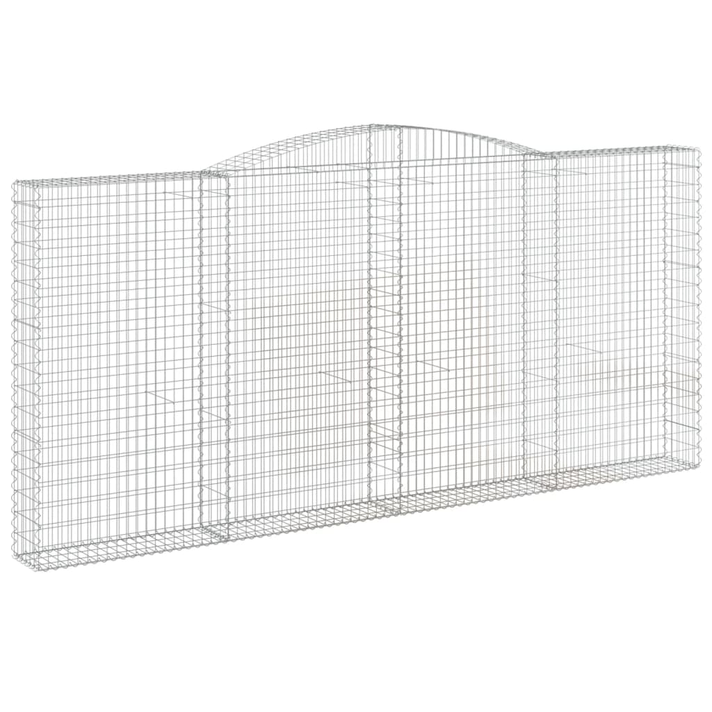 vidaXL Kosze gabionowe, 6 szt, 400x30x180/200 cm, galwanizowane żelazo