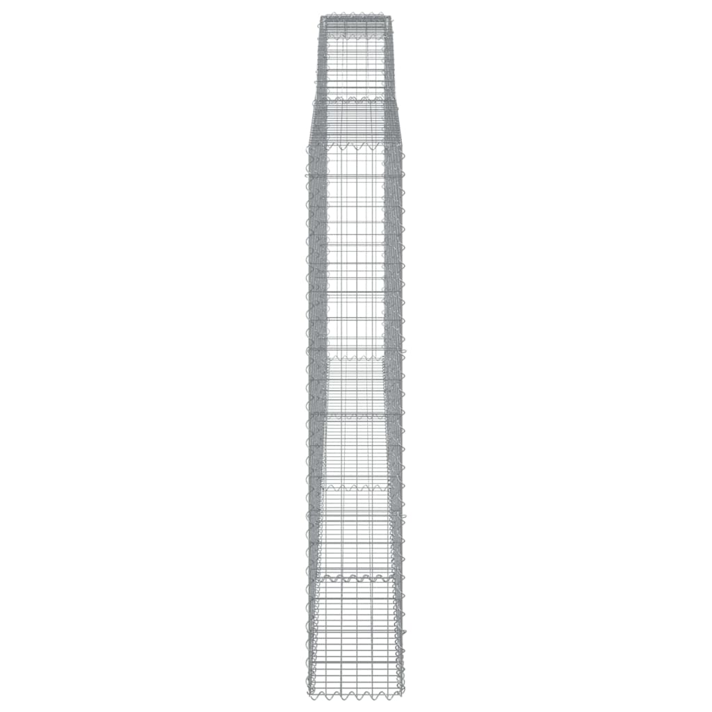 vidaXL Kosze gabionowe, 6 szt, 400x30x180/200 cm, galwanizowane żelazo