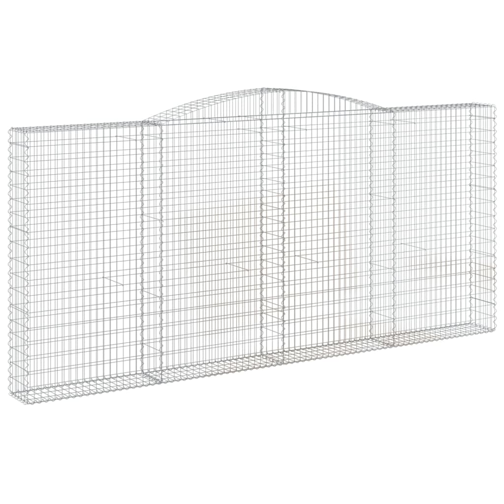 vidaXL Kosze gabionowe, 8 szt, 400x30x180/200 cm, galwanizowane żelazo