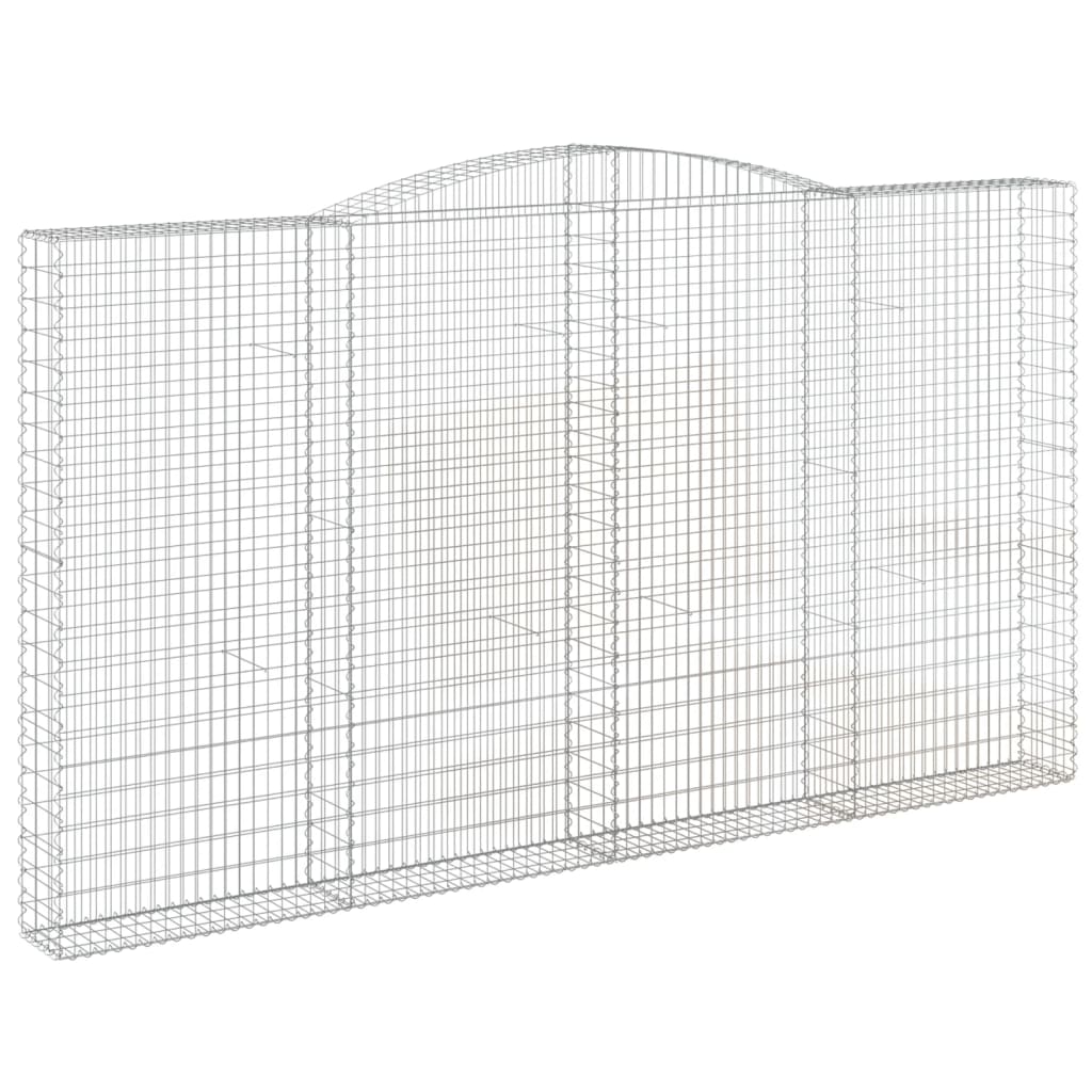 vidaXL Kosze gabionowe, 3 szt, 400x30x220/240 cm, galwanizowane żelazo