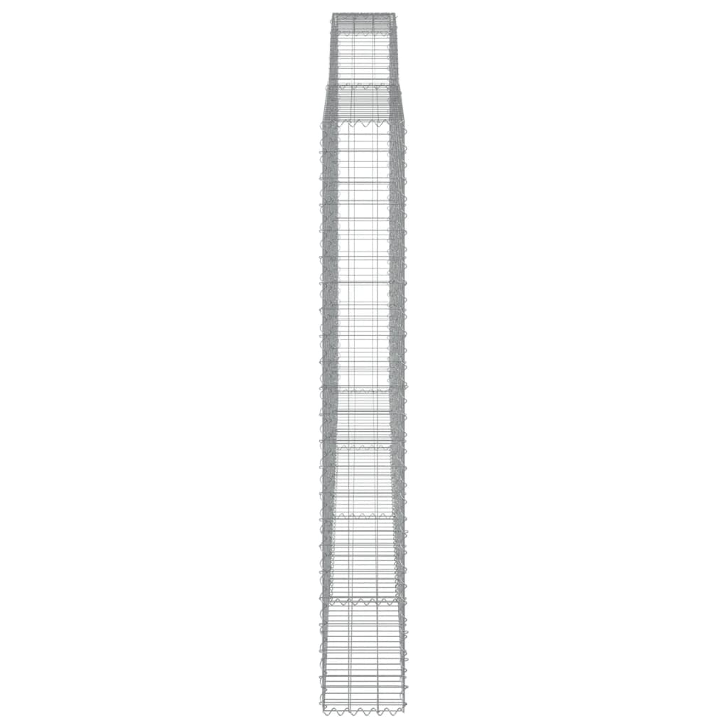vidaXL Kosze gabionowe, 4 szt, 400x30x220/240 cm, galwanizowane żelazo