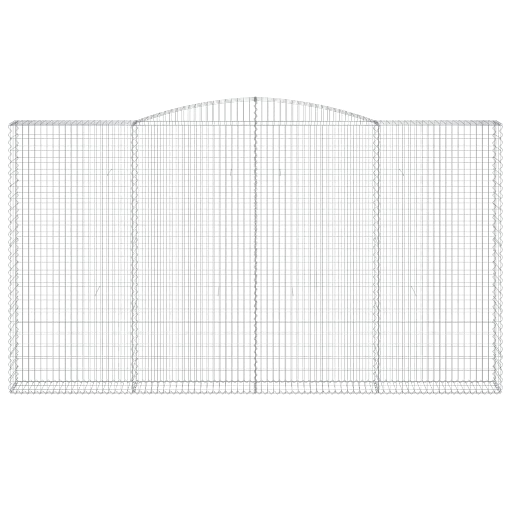 vidaXL Kosze gabionowe, 7 szt, 400x30x220/240 cm, galwanizowane żelazo
