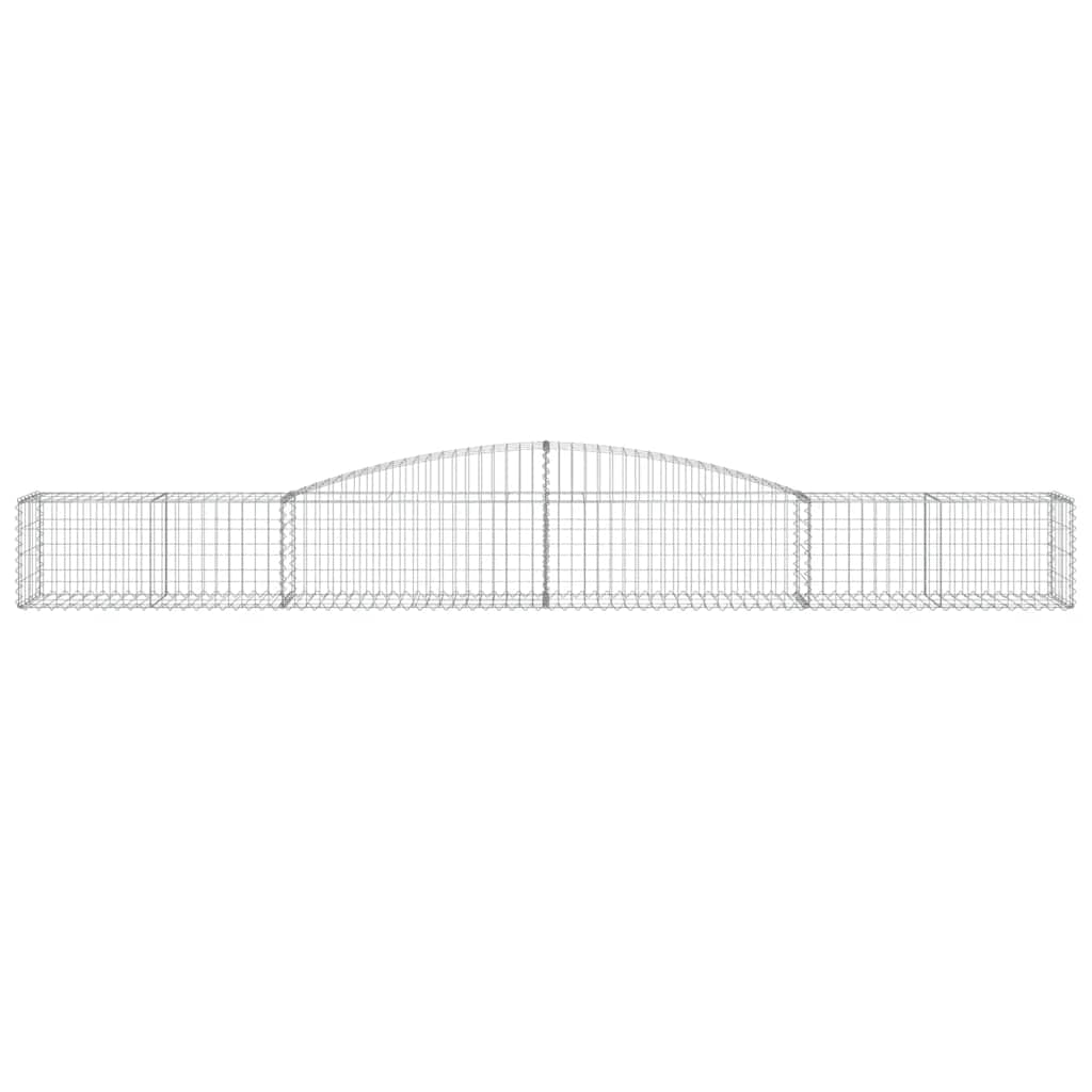 vidaXL Kosze gabionowe, 2 szt, 400x50x40/60 cm, galwanizowane żelazo