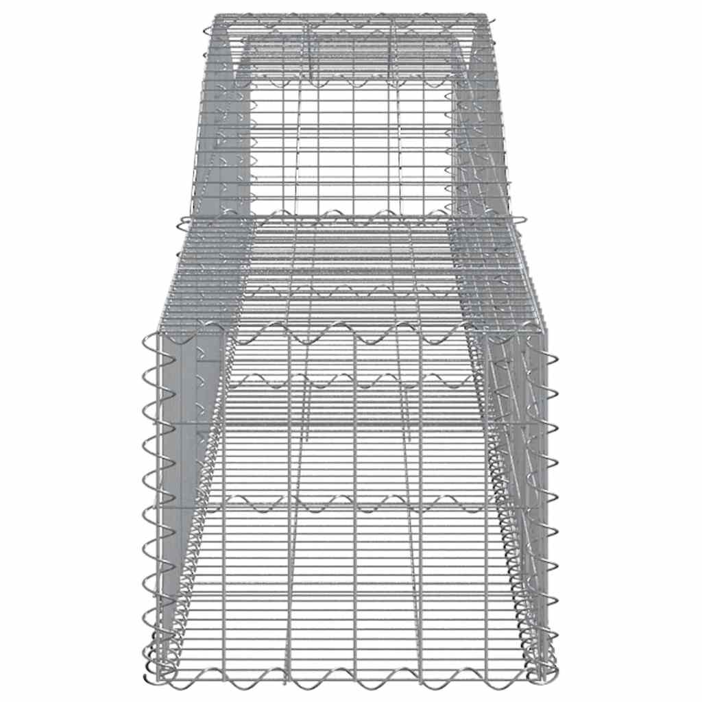vidaXL Kosze gabionowe, 2 szt, 400x50x40/60 cm, galwanizowane żelazo
