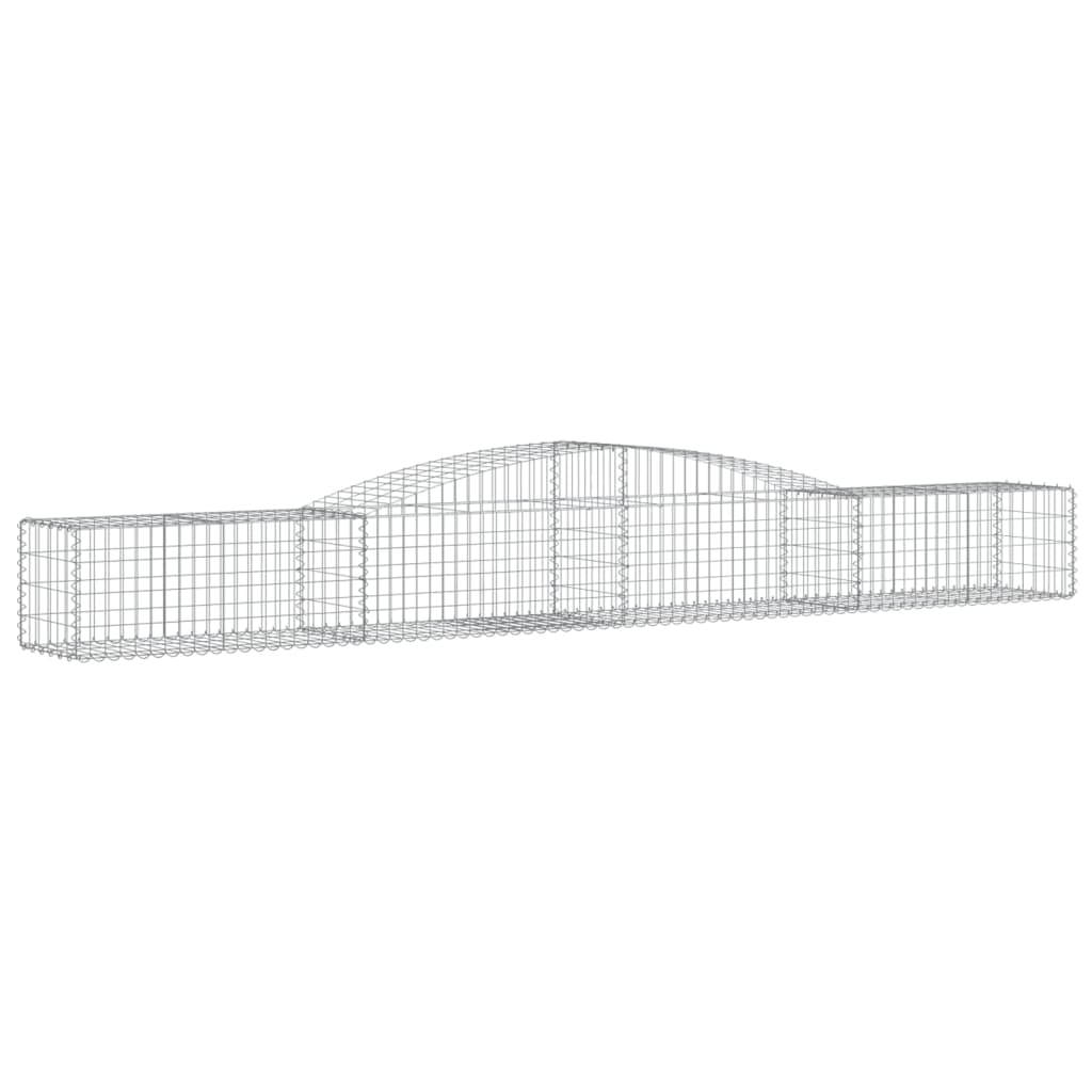 vidaXL Kosze gabionowe, 9 szt, 400x50x40/60 cm, galwanizowane żelazo