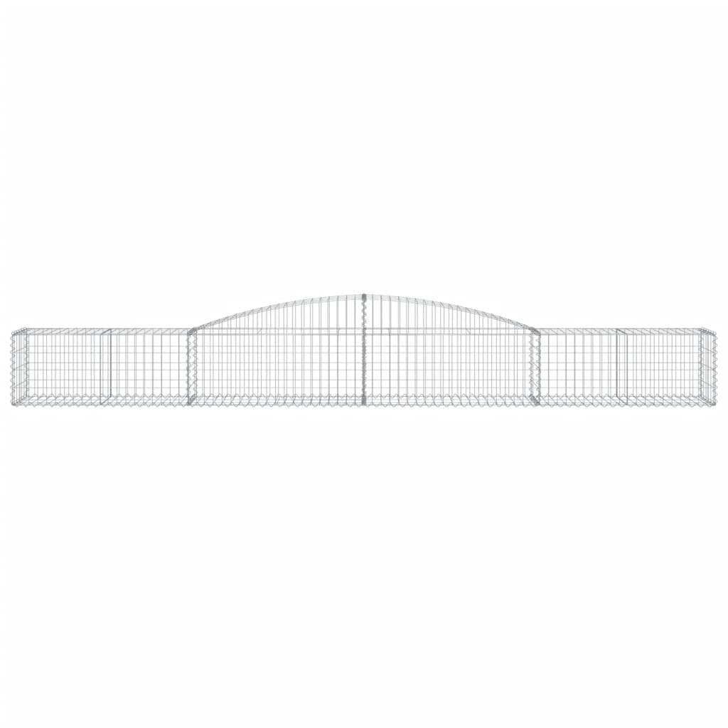 vidaXL Kosze gabionowe, 9 szt, 400x50x40/60 cm, galwanizowane żelazo