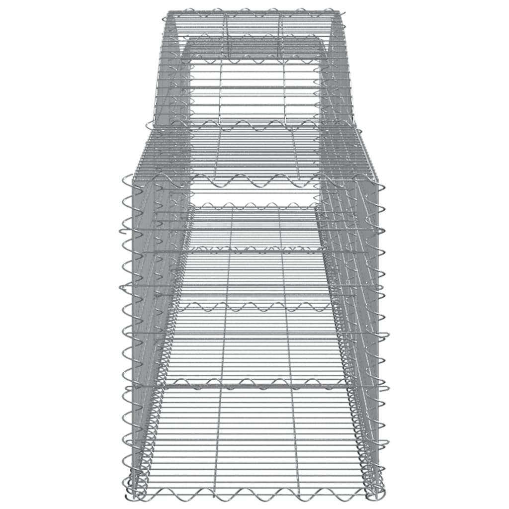 vidaXL Kosze gabionowe, 3 szt, 400x50x60/80 cm, galwanizowane żelazo