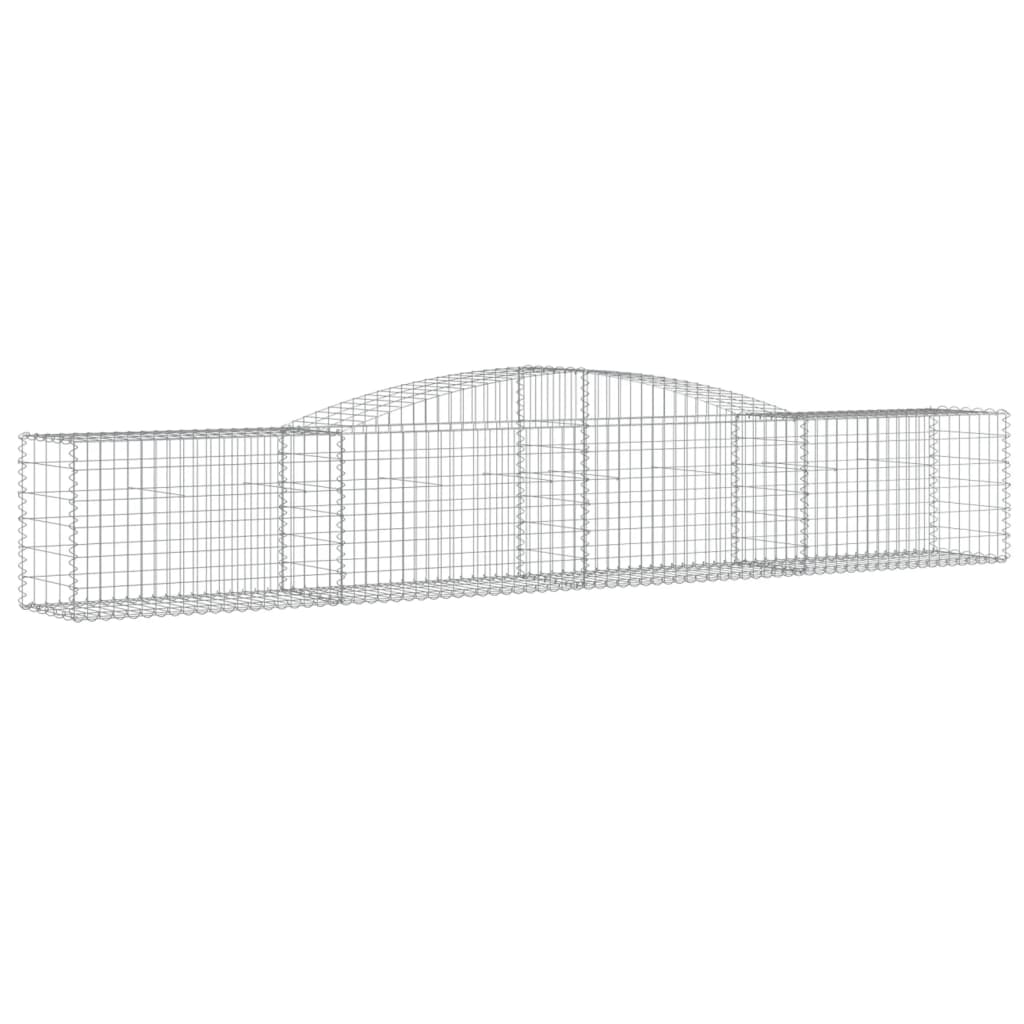 vidaXL Kosze gabionowe, 4 szt, 400x50x60/80 cm, galwanizowane żelazo
