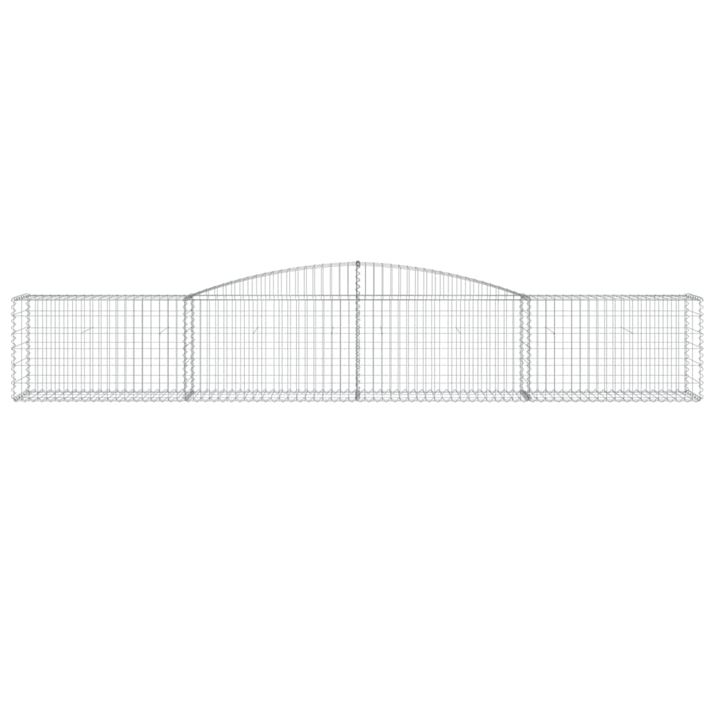 vidaXL Kosze gabionowe, 4 szt, 400x50x60/80 cm, galwanizowane żelazo