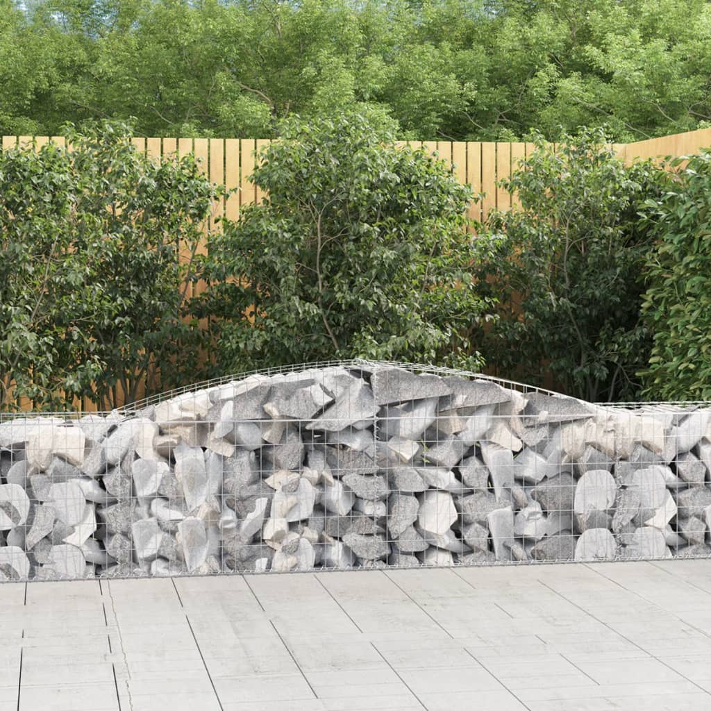 vidaXL Kosze gabionowe, 5 szt, 400x50x60/80 cm, galwanizowane żelazo