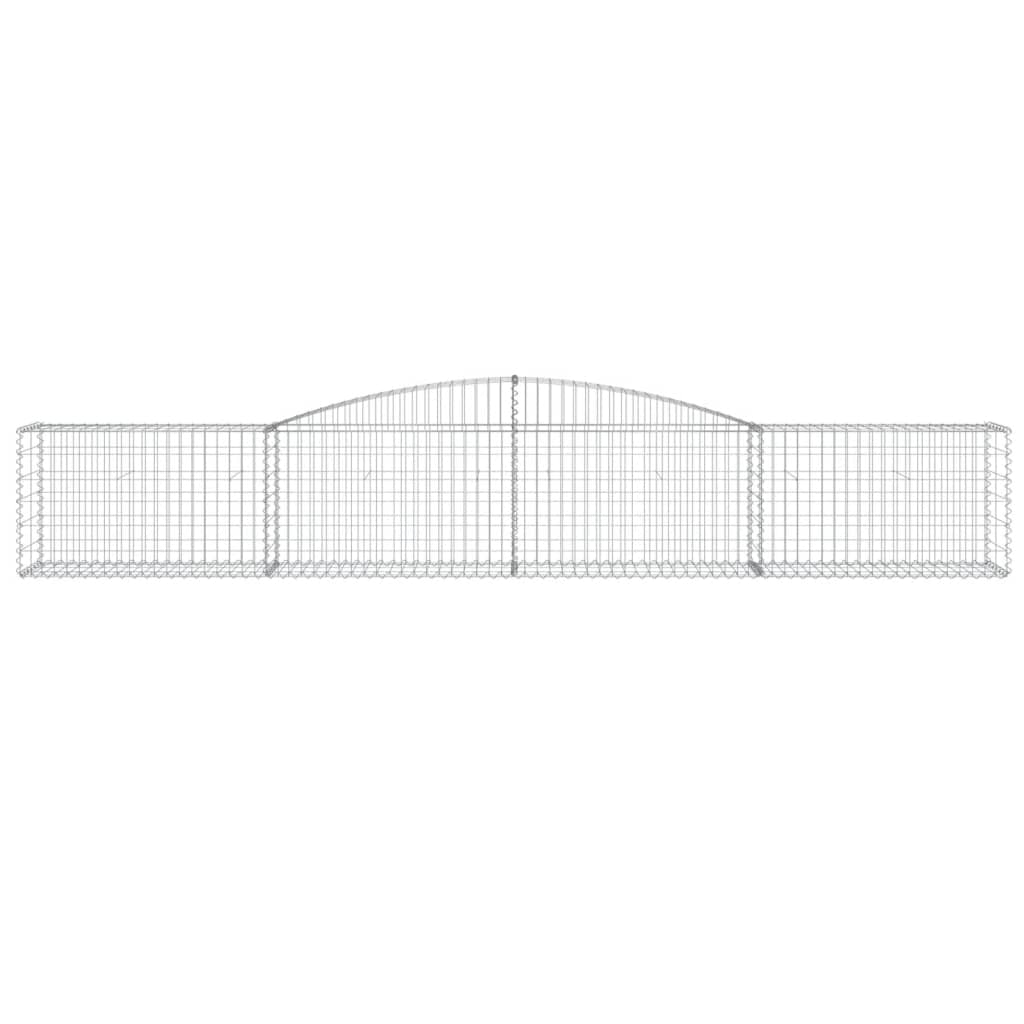 vidaXL Kosze gabionowe, 9 szt, 400x50x60/80 cm, galwanizowane żelazo