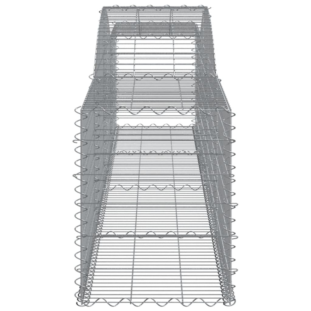 vidaXL Kosze gabionowe, 9 szt, 400x50x60/80 cm, galwanizowane żelazo