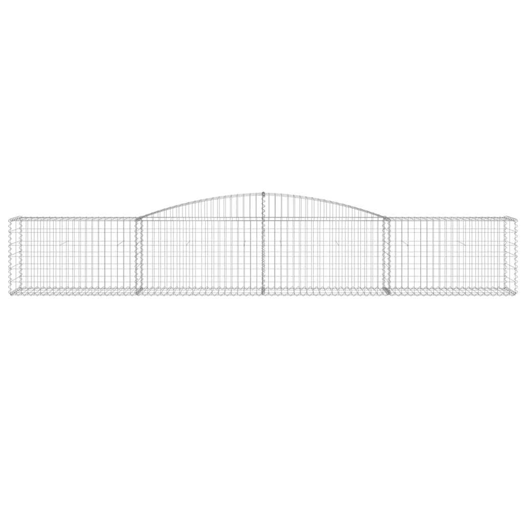 vidaXL Kosze gabionowe, 10 szt, 400x50x60/80 cm, galwanizowane żelazo