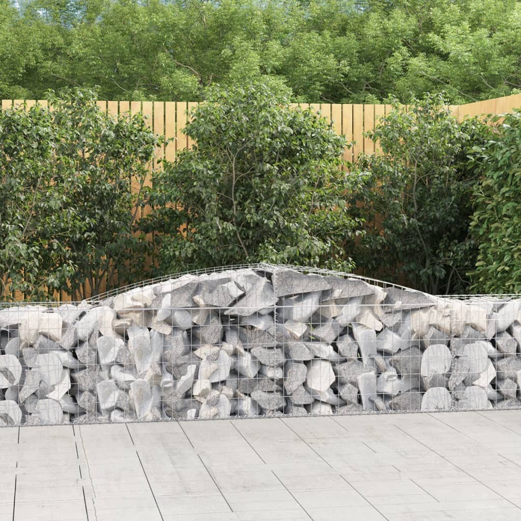 vidaXL Kosze gabionowe, 15 szt, 400x50x60/80 cm, galwanizowane żelazo