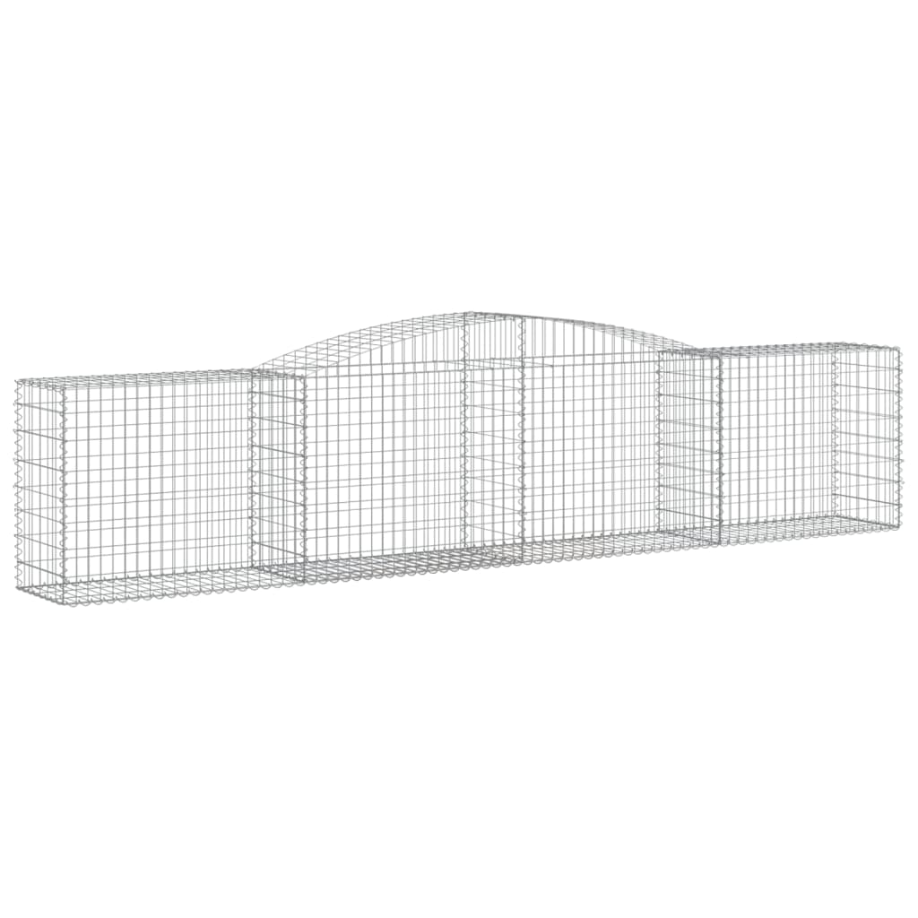 vidaXL Kosze gabionowe, 4 szt, 400x50x80/100 cm, galwanizowane żelazo