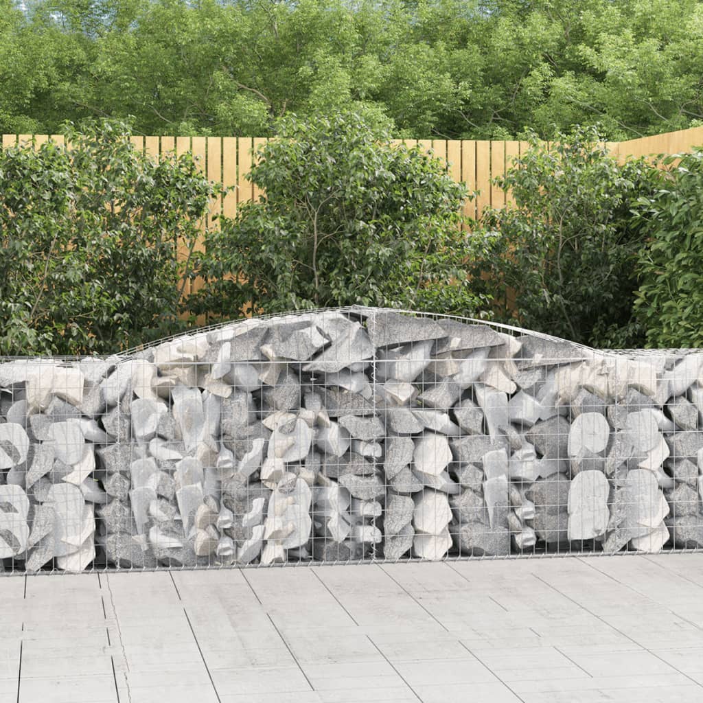 vidaXL Kosze gabionowe, 4 szt, 400x50x80/100 cm, galwanizowane żelazo
