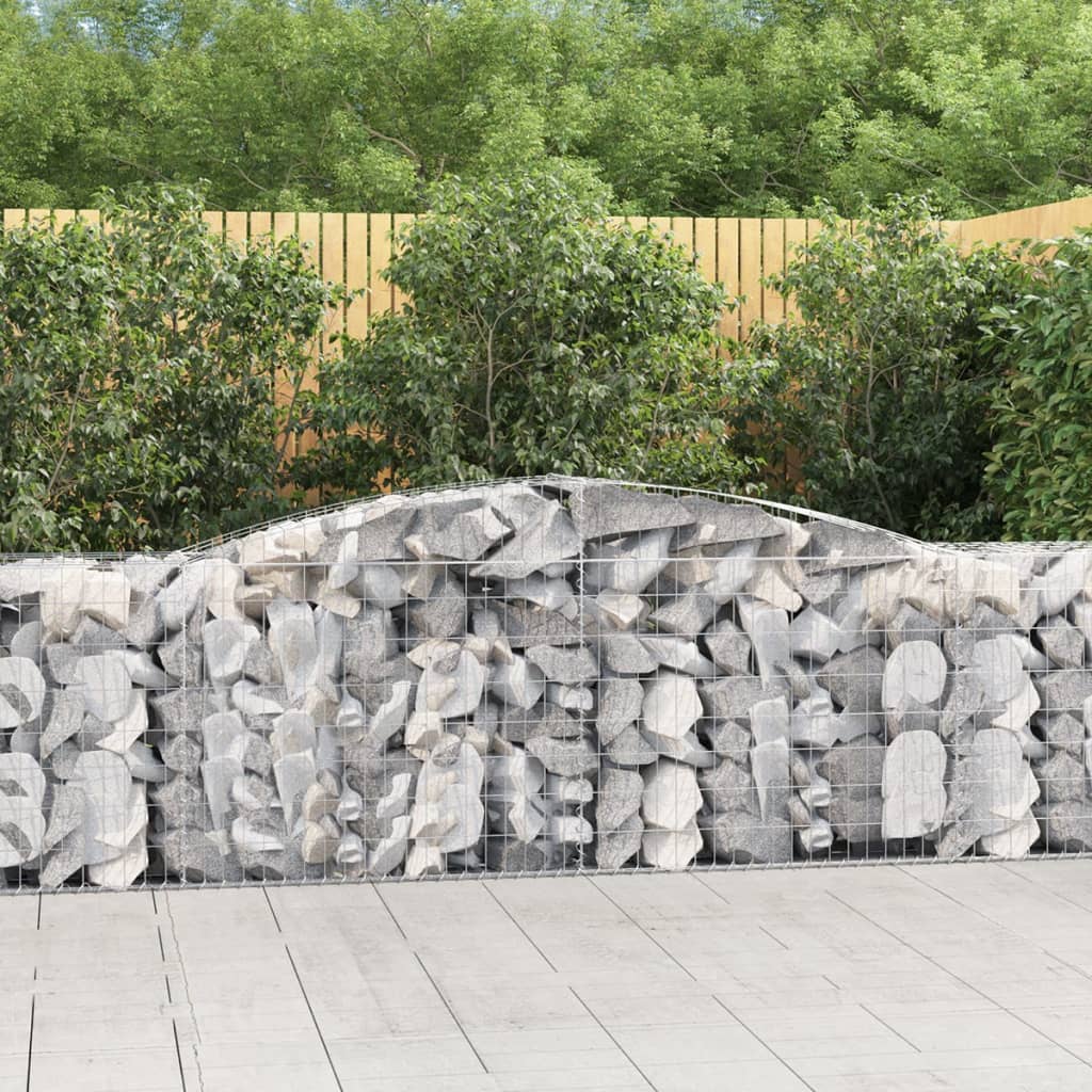 vidaXL Kosze gabionowe, 6 szt, 400x50x80/100 cm, galwanizowane żelazo