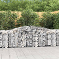 vidaXL Kosze gabionowe, 7 szt, 400x50x80/100 cm, galwanizowane żelazo