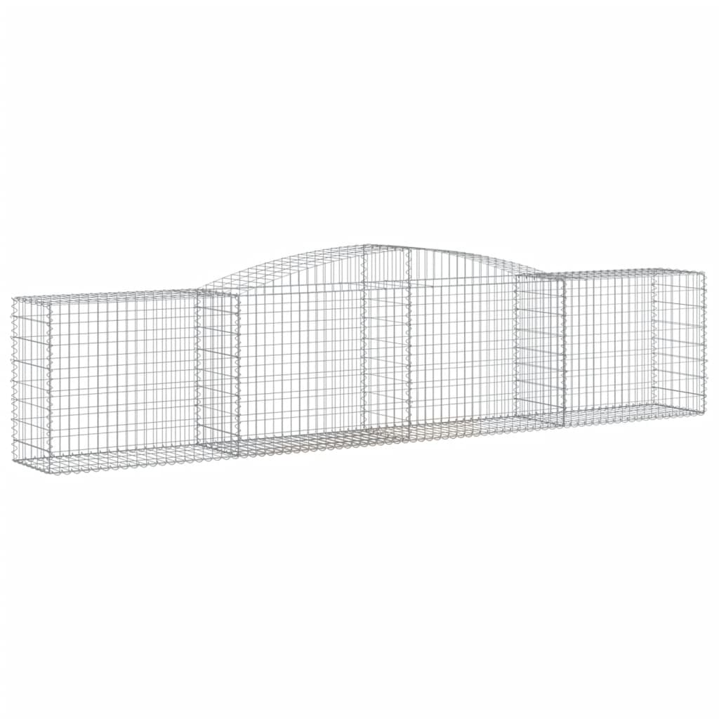 vidaXL Kosze gabionowe, 8 szt, 400x50x80/100 cm, galwanizowane żelazo