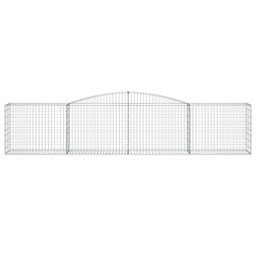 vidaXL Kosze gabionowe, 8 szt, 400x50x80/100 cm, galwanizowane żelazo