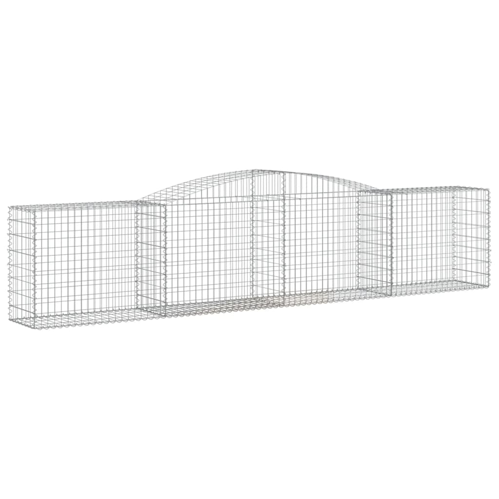 vidaXL Kosze gabionowe, 9 szt, 400x50x80/100 cm, galwanizowane żelazo