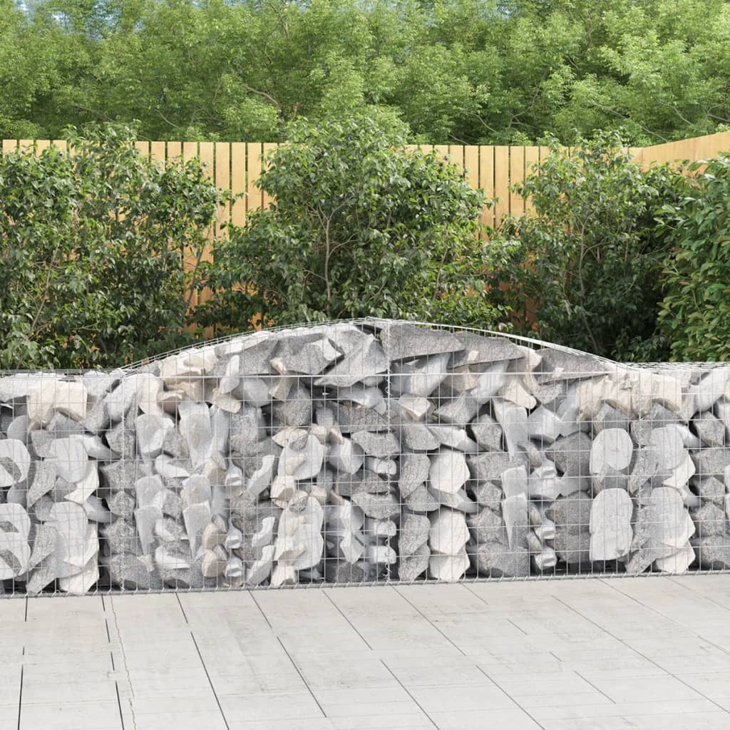 vidaXL Kosze gabionowe, 9 szt, 400x50x80/100 cm, galwanizowane żelazo