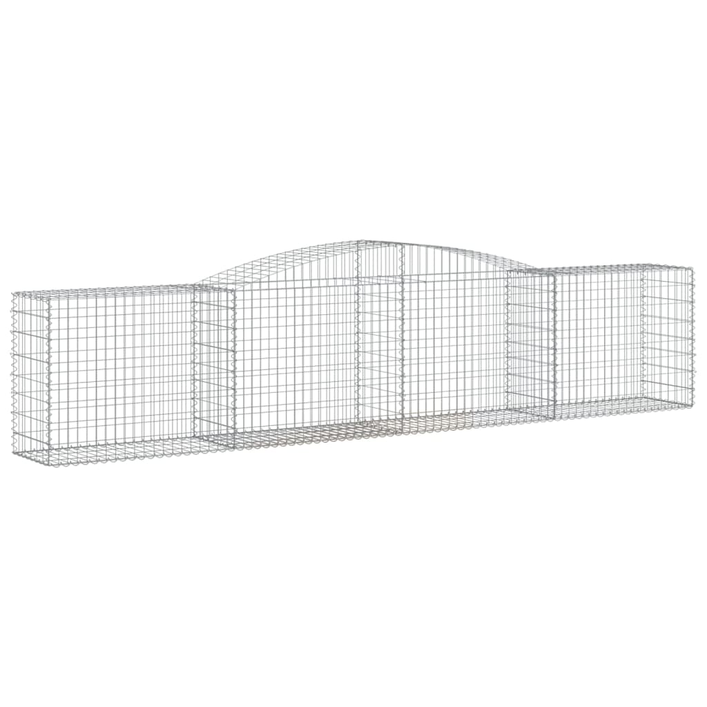 vidaXL Kosze gabionowe, 10 szt, 400x50x80/100 cm, galwanizowane żelazo