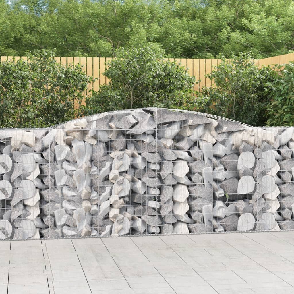 vidaXL Kosze gabionowe, 4 szt, 400x50x100/120 cm, galwanizowane żelazo
