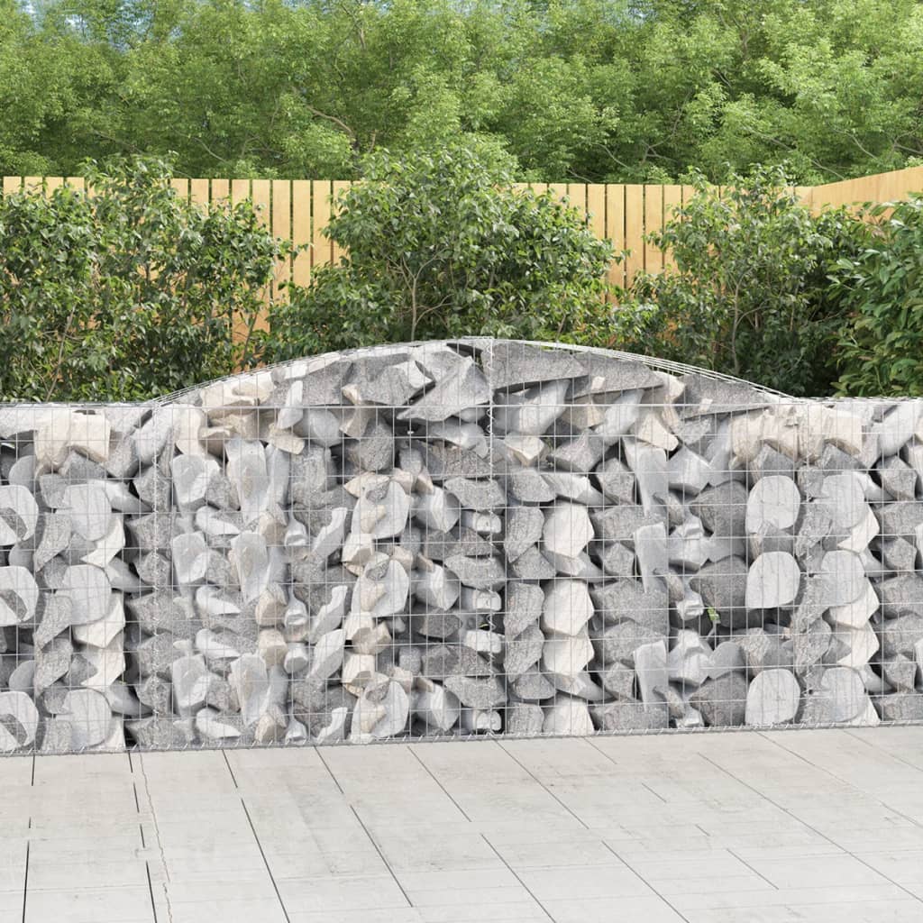 vidaXL Kosze gabionowe, 5 szt, 400x50x100/120 cm, galwanizowane żelazo