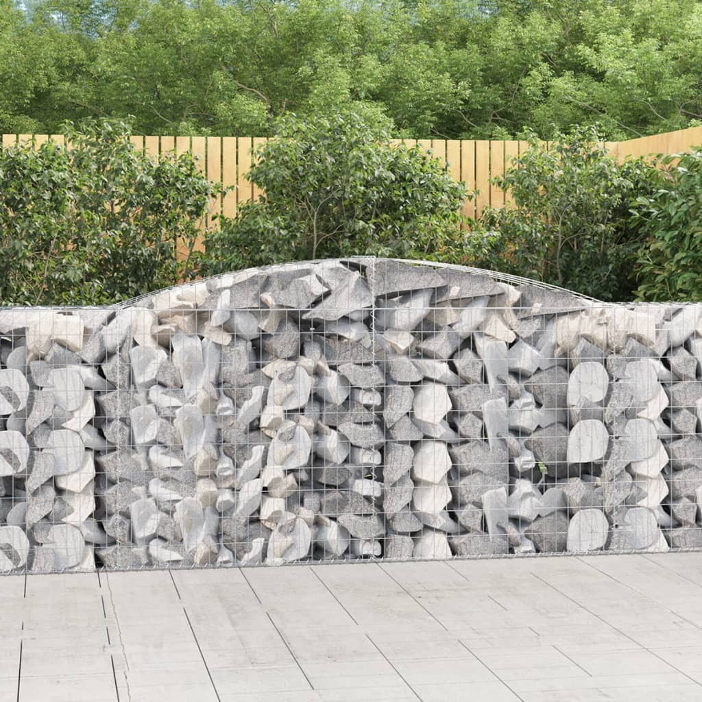 vidaXL Kosze gabionowe, 6 szt, 400x50x100/120 cm, galwanizowane żelazo