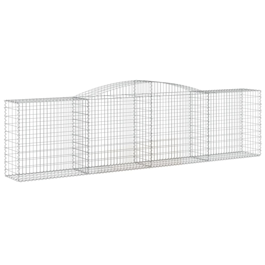 vidaXL Kosze gabionowe, 9 szt, 400x50x100/120 cm, galwanizowane żelazo
