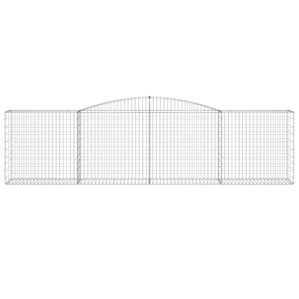 vidaXL Kosze gabionowe, 10 szt, 400x50x100/120cm, galwanizowane żelazo