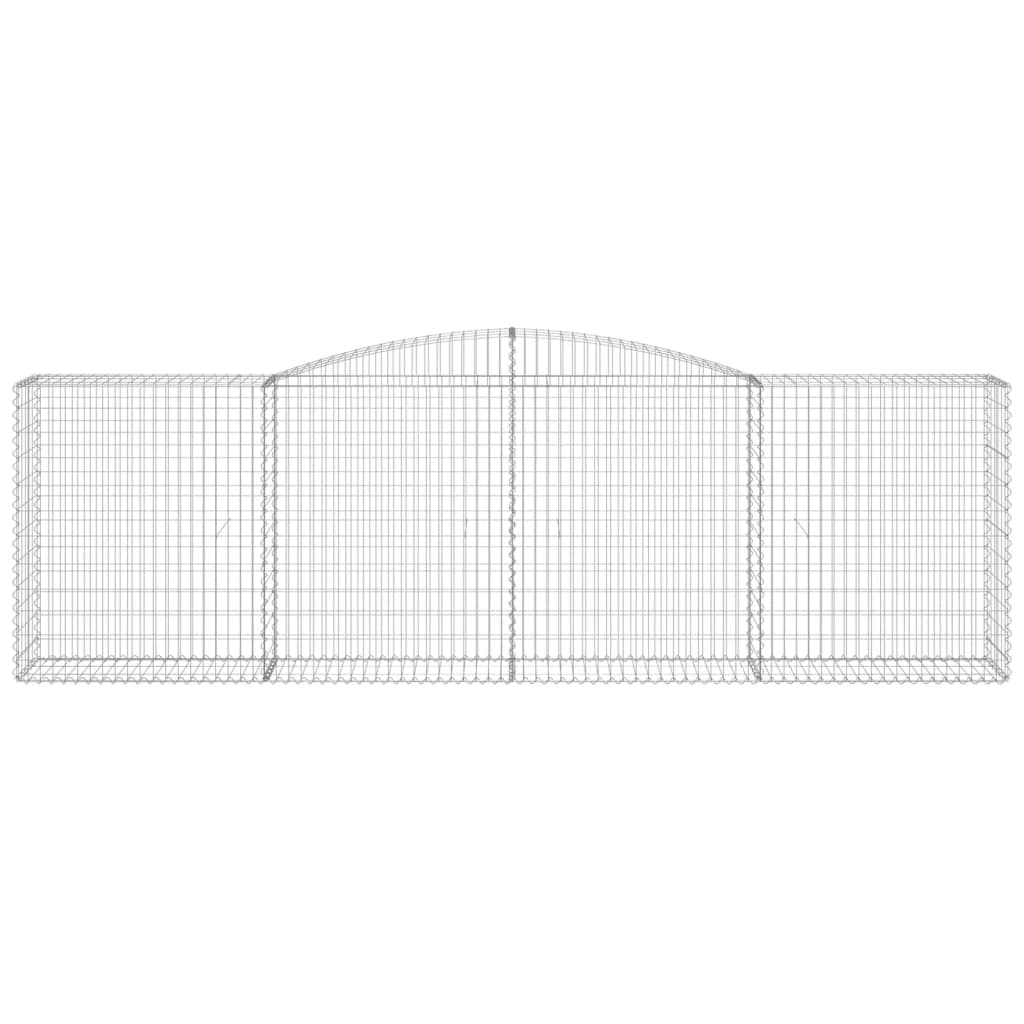 vidaXL Kosze gabionowe, 3 szt, 400x50x120/140 cm, galwanizowane żelazo